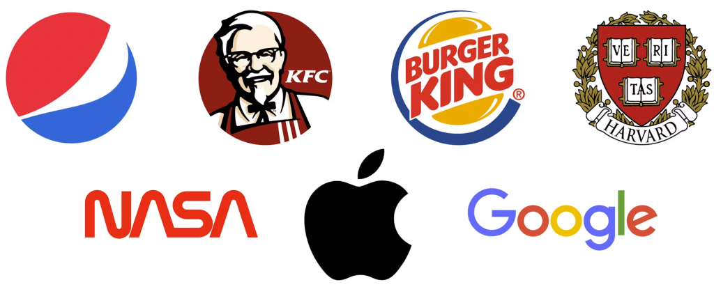 Logos of famous brands